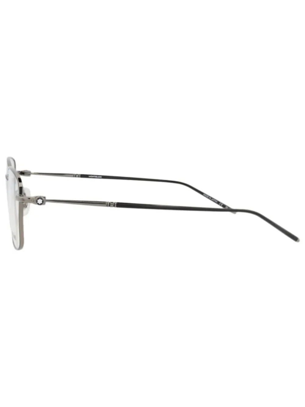 New Montblanc Women's Eyeglasses Square Rectangle Metal Frame Mens Ruthenium